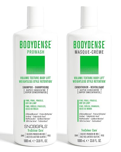 SNOBGIRLS BODYDENSE Plumping, Hydrating Volumizing Shampoo & Conditioner for Fine Hair Volume Texture Body Lift