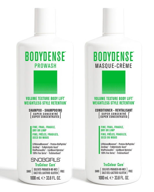 SNOBGIRLS BODYDENSE Plumping, Hydrating Volumizing Shampoo & Conditioner for Fine Hair Volume Texture Body Lift