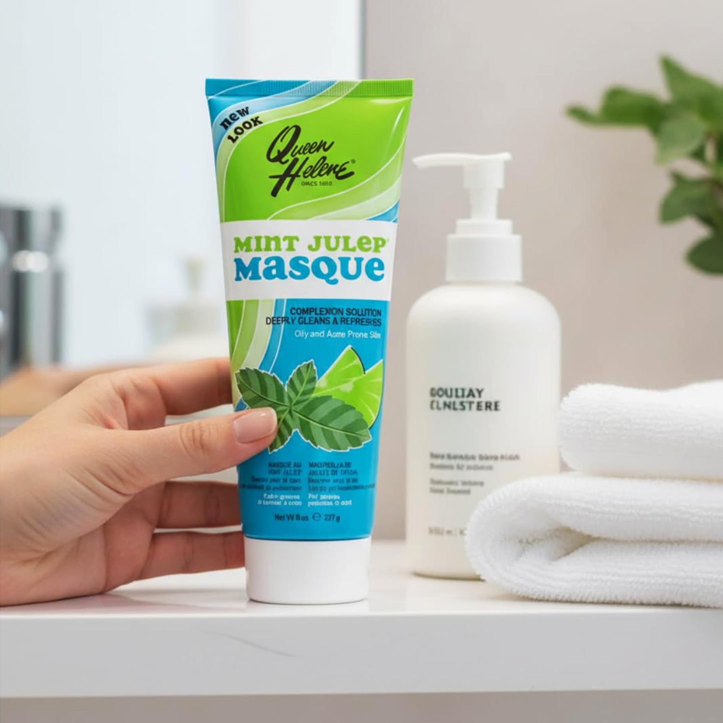 Queen Helene Mint Julep Masque 8 oz - Deep Cleansing Clay Face Mask for Oily & Acne-Prone Skin | Purifies Pores & Soothes with Refreshing Mint |