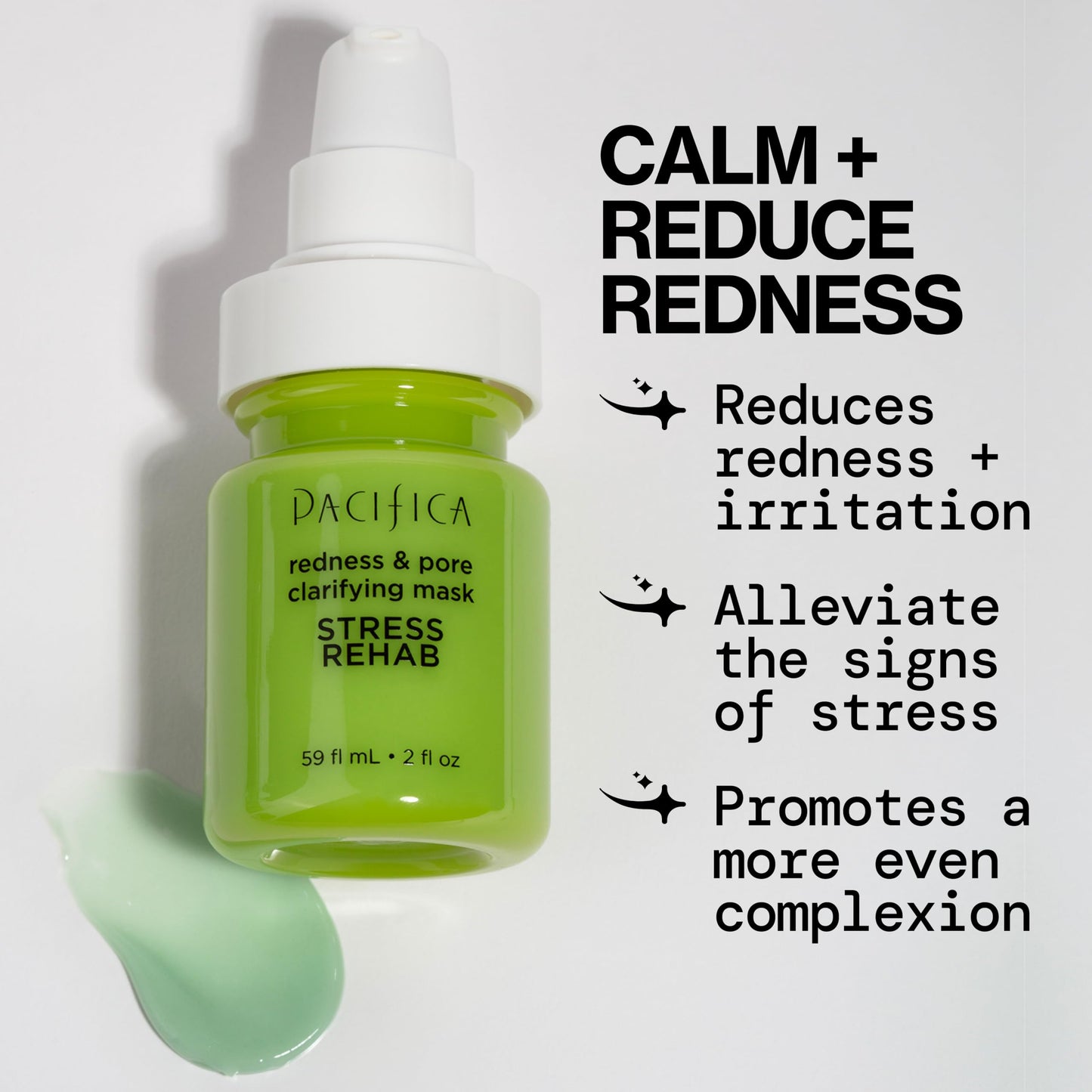 Pacifica Stress Rehab Redness & Pore Clarifying Face Mask, Niacinamide & Caffeine Facial Mask for Redness Relief, Pore Minimizer for Oily Skin, Clean