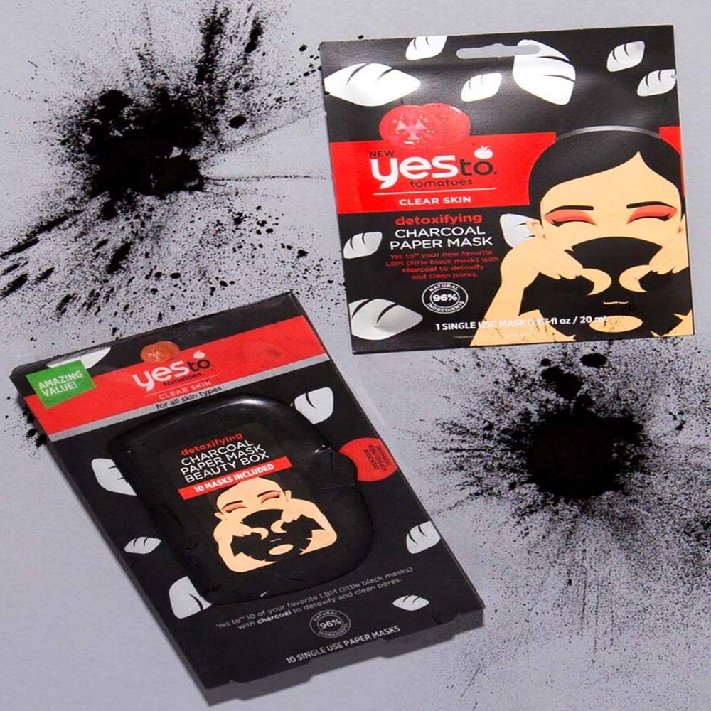 Yes to Tomatoes Clear Skin Detoxifying Facial Mask, 1 Single-Use Paper Mask