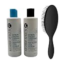 Bundle 3 Items: Extreme Straight Keratin Shampoo 8 oz, Extreme Straight Keratin Conditioner 8oz and Paddle Brush, Frizz Free & Control, Sulfate Free