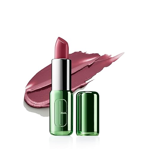 Clinique Pop Longwear Lipstick | Long Lasting, Satin, Matte + Shine, Plum Pop, 1 Count