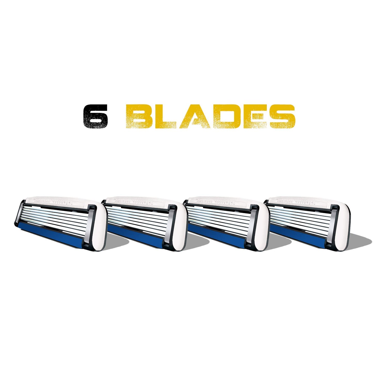 HeadBlade Men's HB6 Refill Shaving Razor Blades - 6 Stainless Steel Blades for No Tugging or Pulling, Shave Less, Works for Face, Body, and Scalp (4 Beauty and Personal Care HeadBlade