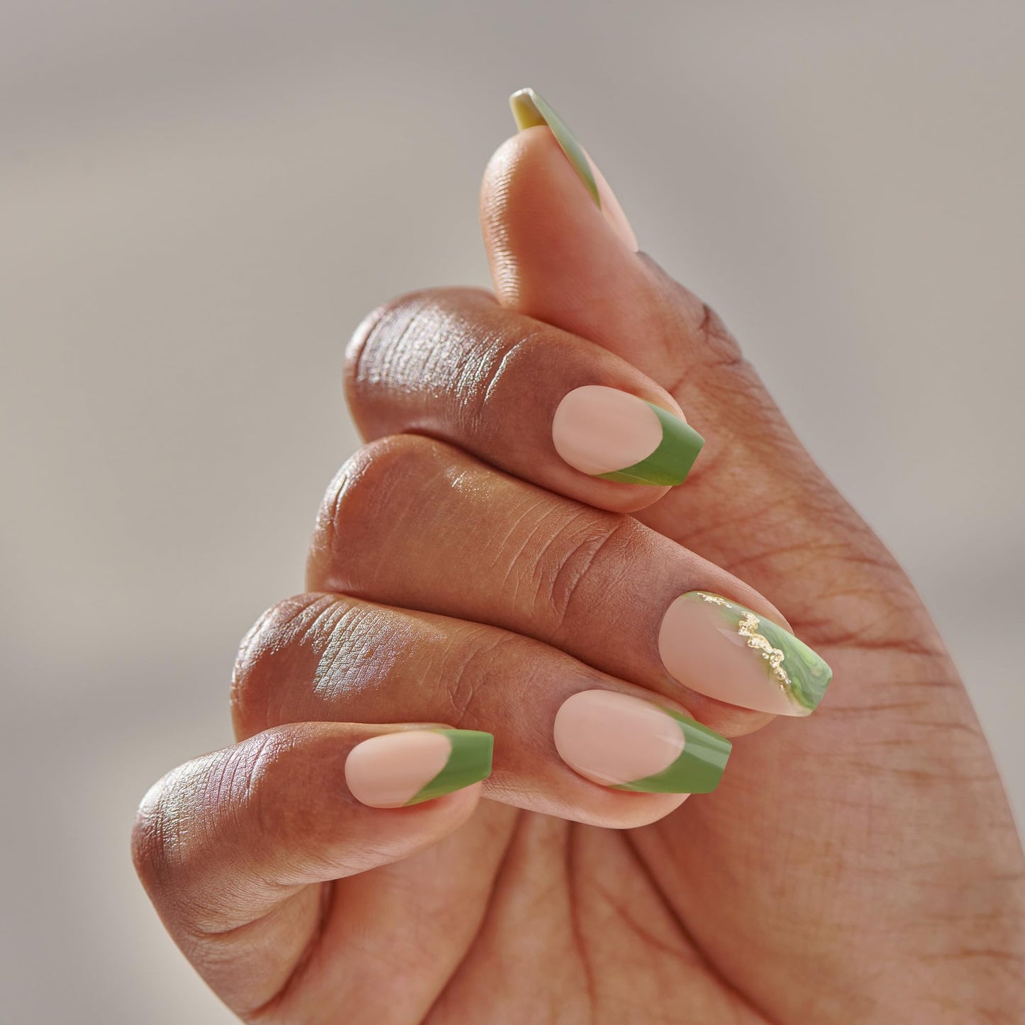 Kiss Impress No Glue Mani Press On Nails, Design, 'Ballerina', Green, Medium Size, Coffin Shape, Includes 30 Nails, Prep Pad, Instructions Sheet, 1 Beauty & Personal Care imPRESS