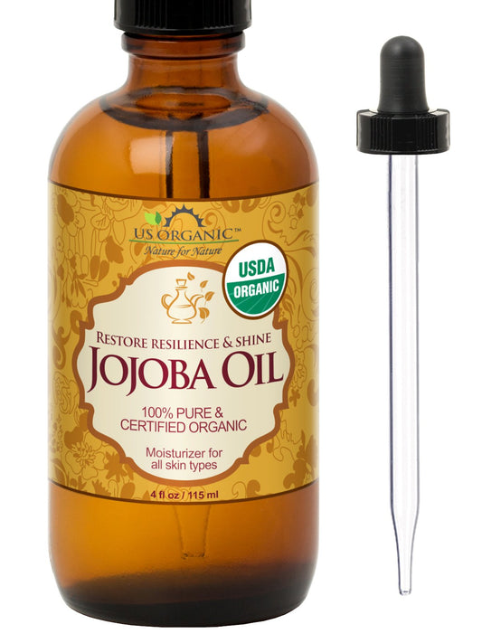 US Organic Jojoba Oil, USDA Certified Organic,100% Pure & Natural, Cold Pressed Virgin, Unrefined, Haxane Free, Sourced from Middle East Directly