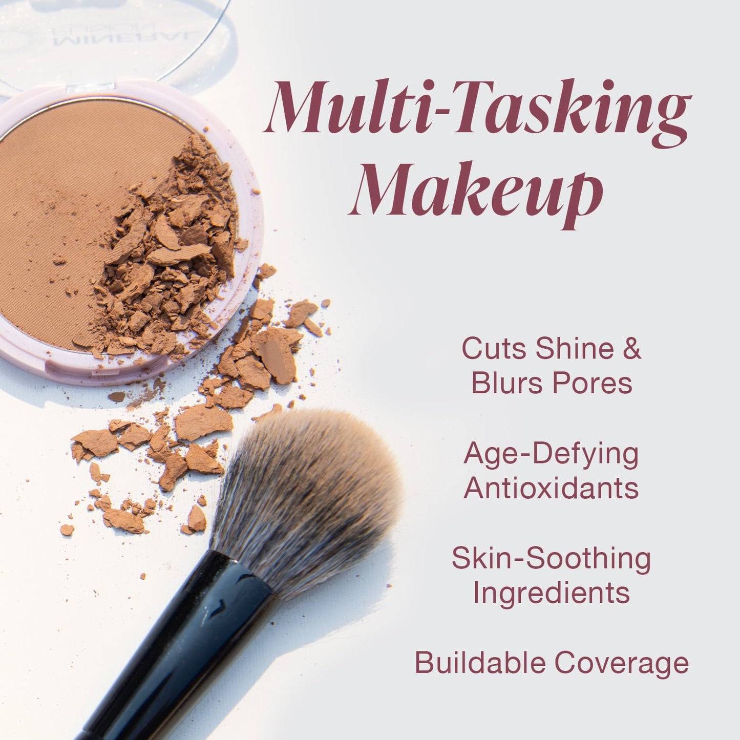 Mineral Fusion Pressed Powder Foundation, Deep 7 - Deep Skin w/Neutral Undertones, Age Defying Foundation Makeup with Matte Finish, Talc Free Face