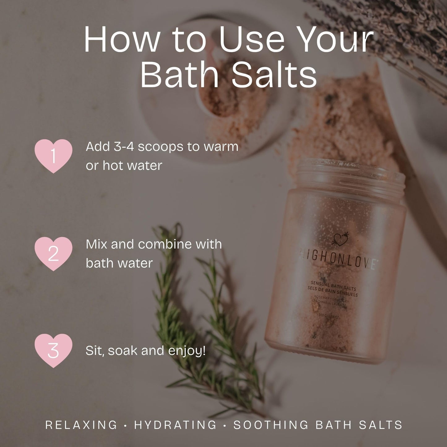 High On Love Bath Salts Refill (Rosemary Lavender) Beauty and Personal Care High On Love