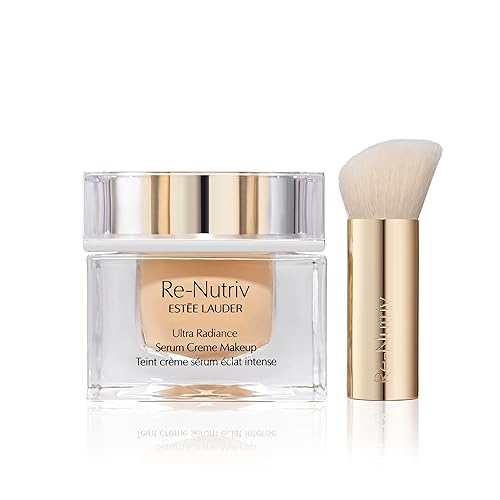 Estée Lauder Re-Nutriv Ultra Radiance Serum Creme Makeup | Luxury Foundation with Hyaluronic Acid | 12-Hour Wear & Hydration, 1W0 Warm Porcelain, 1 Fl