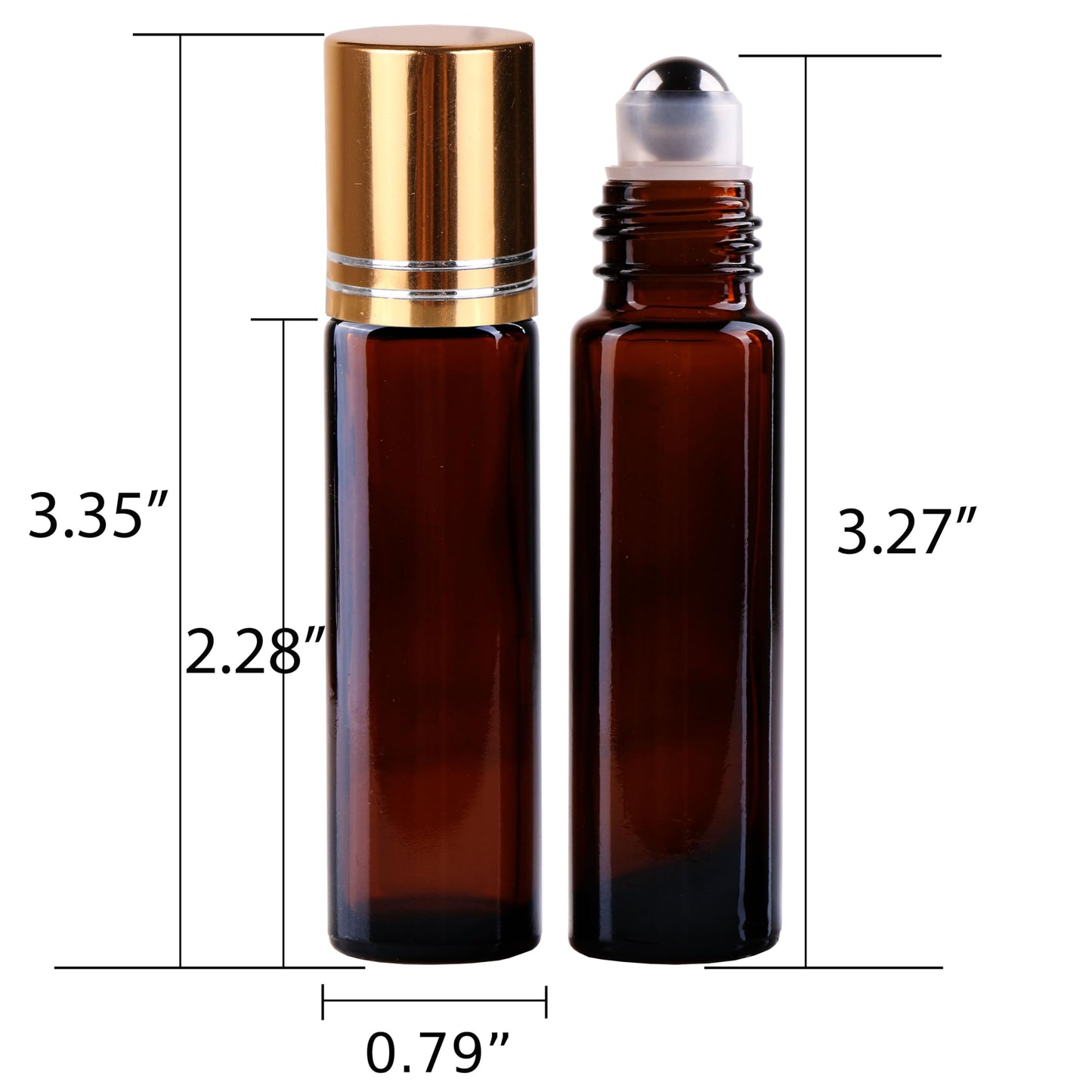 inice 4 Pack Essential Oil Roller Bottles 10ml Amber Glass RollerBall Bottle with Stainless Steel Roller Ball Alloy Cap for Daily Care Beauty and Personal Care inice