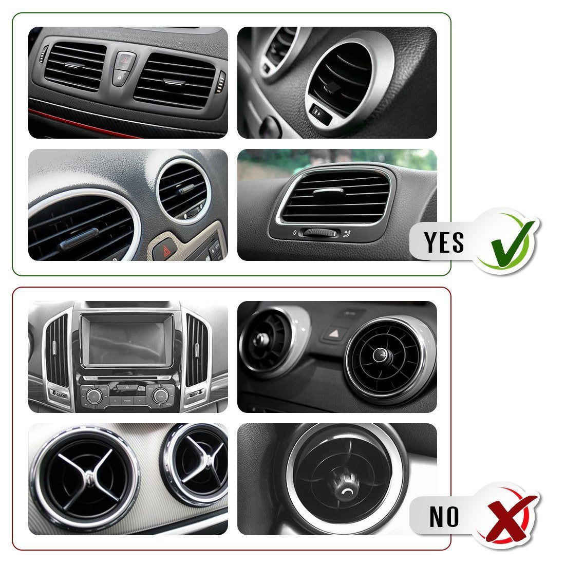 IFLASH Magnetic Mount, Aluminum Universal Air Vent Magnetic Car Mount Phone Holder, 360 Degree Rotation for Multi-Angle View, Cradle-Less Car Phone…