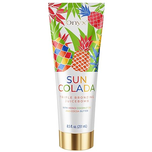 Onyx Suncolada Triple Bronzing Lotion for Tanning Bed - Indoor Dark Tanning Accelerator with Bronzer | Anti-Aging, Hydrating, Streak-Free formula |