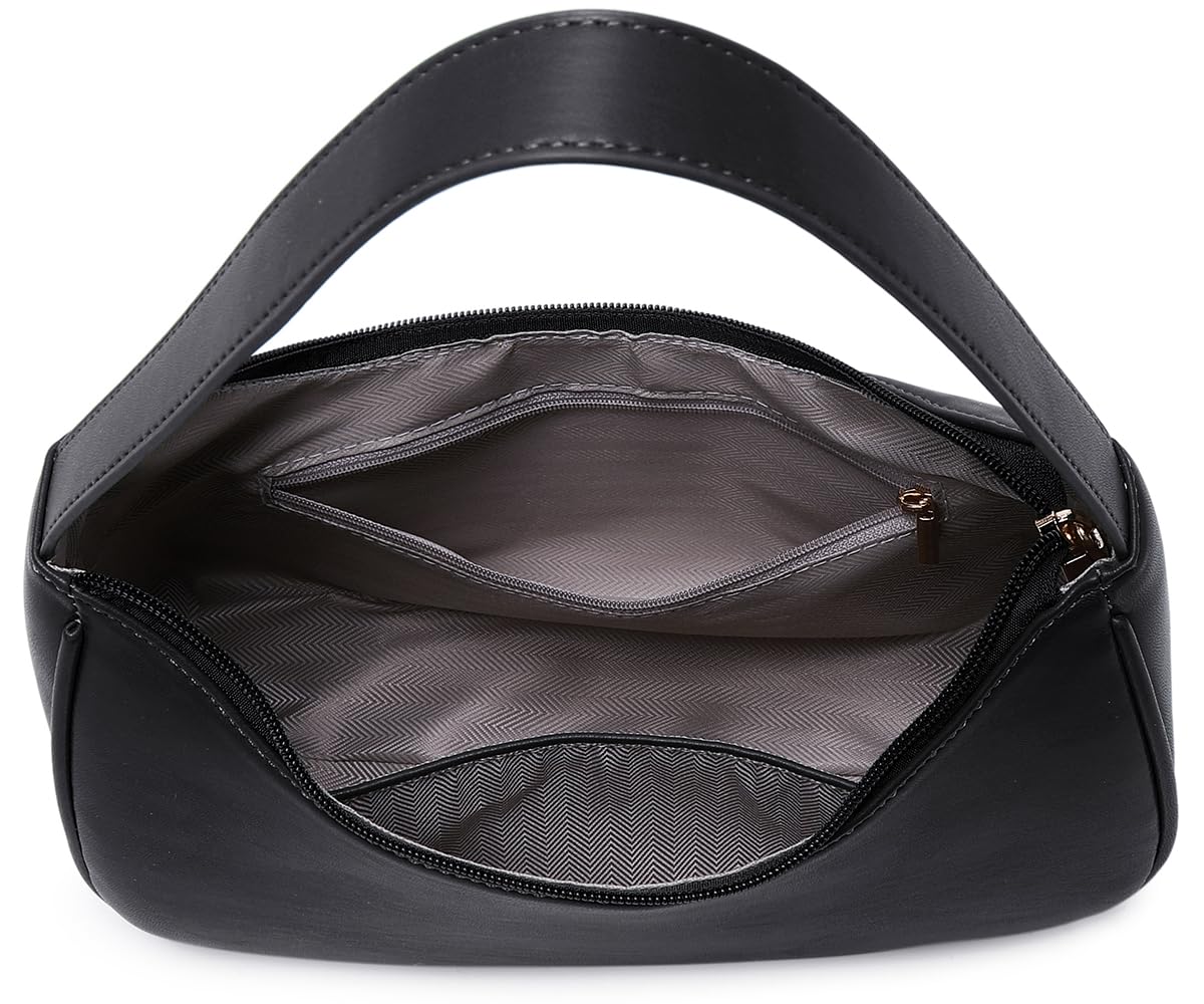 Fashion shoulder Bag for Women's Cute Hobo Tote Handbag Mini Clutch Underarm Purse for Daily Use/Work/Travel/Casual Outings (Black)