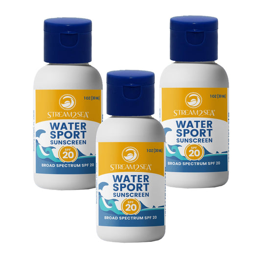 STREAM 2 SEA SPF 20 Mineral Sunscreen Biodegradable and Reef Safe, 1 Fl oz Pack of 3 Travel Size Paraben Free Non Greasy, Moisturizing Mineral