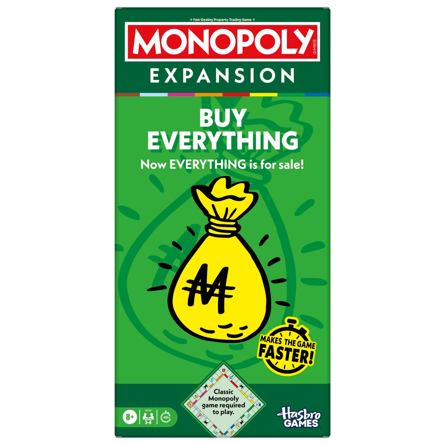 Monopoly Buy Everything Expansion | Add More Fun to Classic Monopoly Game and Play Faster | Ages 8+ | 2-6 Players | 40 Mins. | Family Board Games