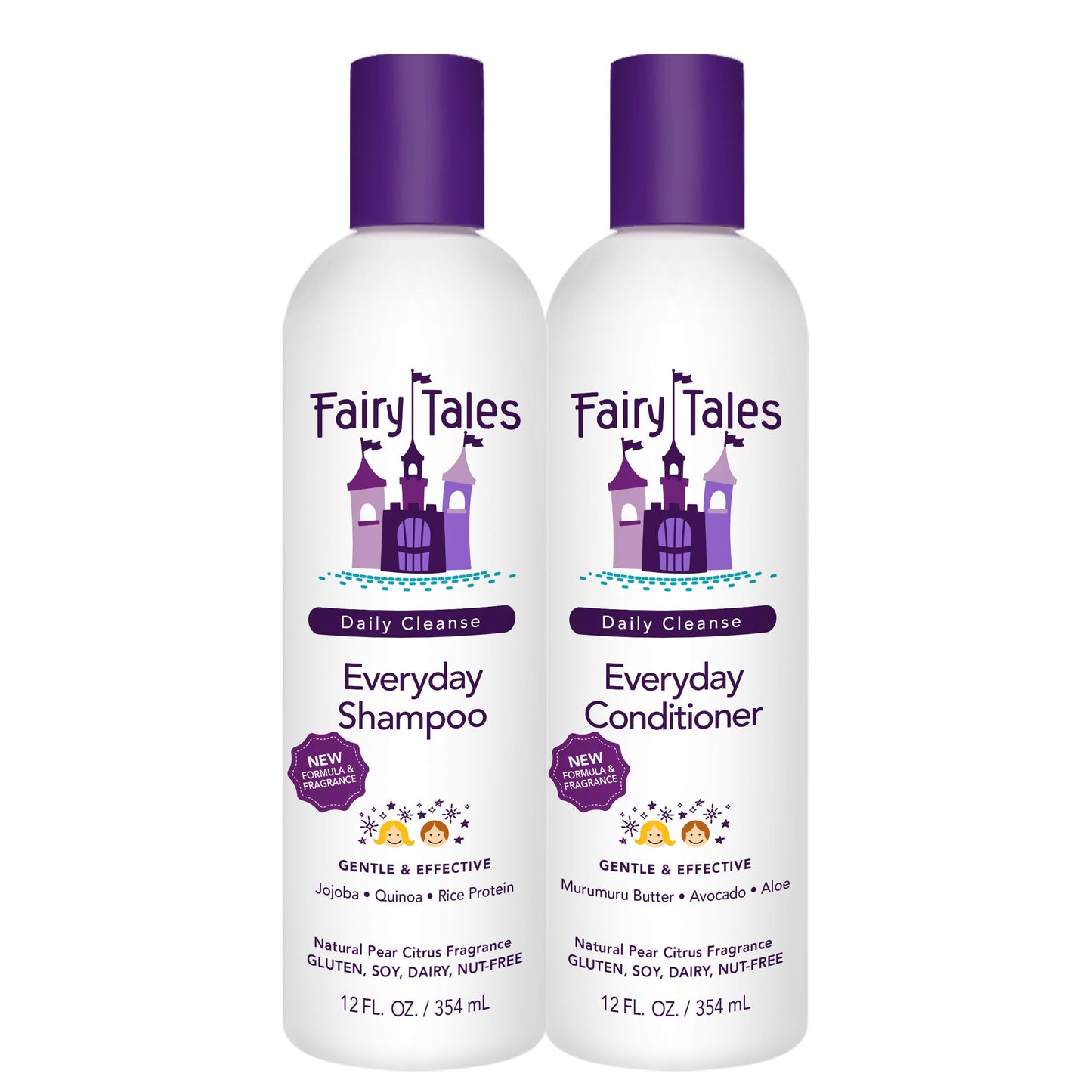 Fairy Tales Daily Cleanse Kids Shampoo and Conditioner | Sulfate Free and Dye Free for Girls and Boys | Natural Ingredients for Kids Skin, Tangle-Free