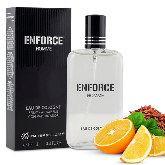 PB ParfumsBelcam Enforce Homme Eau de Toilette Spray for Men - Long-Lasting Woody Sandalwood Fragrance with Citrus & Musk, Masculine Cologne