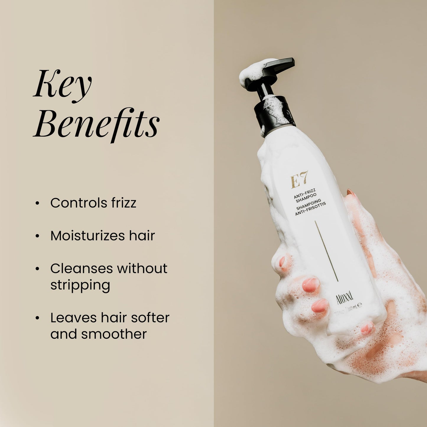 ALOXXI E7 Anti-Frizz Shampoo for Color-Treated Dry Damaged Hair Moisturizing & Strengthening with Cleansing Oils & Antioxidants, 33.8 Fl Oz