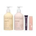 Hairitage x ITK Set_Hairitage Biotin Castor Oil Shampoo & Conditioner, ITK Depuff Eye Stick + Lip Balm - Shea Butter, Coconut Oil, Vitamin E Lip Balm