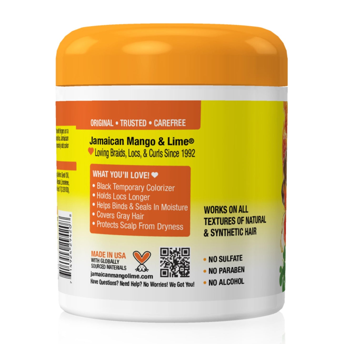 Jamaican Mango & Lime Black Wax - Temporary Black Hair Color & Locking Wax for Locs, Twists & Gray Coverage - Strong Hold, No Alcohol, Mineral Oil, or