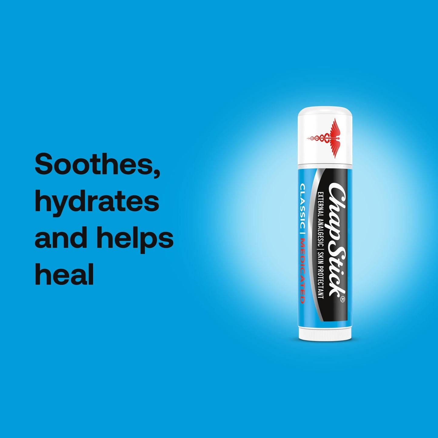 ChapStick Classic Medicated 3-Pack (2 Sets/6 Tubes) - Moisturizing Lip Balm, Dry Lips & Cold Sore Pain Relief Bundle, 0.15 Oz Ea