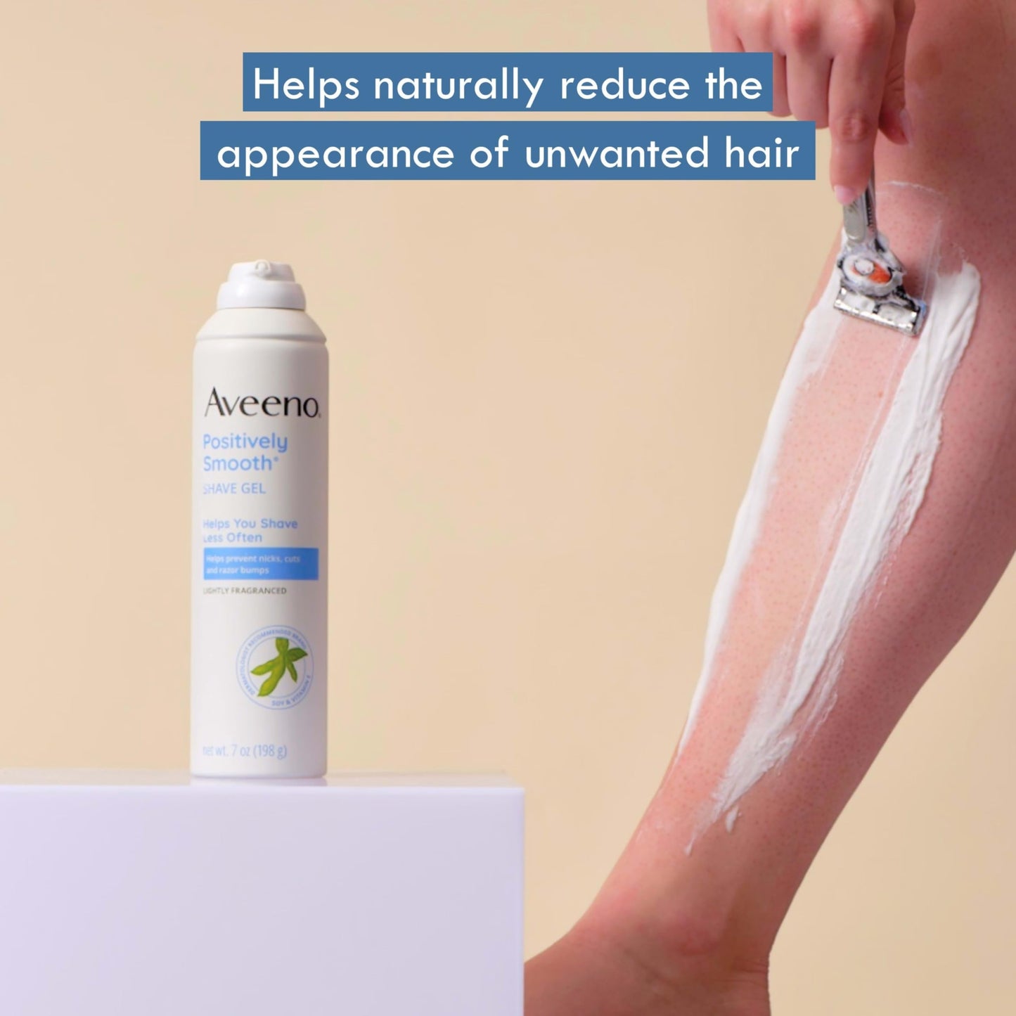 Aveeno Positively Smooth Moisturizing Shave Gel with Soy, Aloe & Vitamin E helps Prevent Nicks, Cuts & Razor Bumps, Creamy Shave Gel for a Close Beauty and Personal Care Aveeno