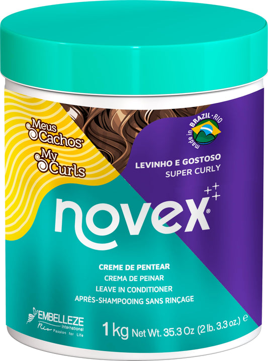 NOVEX My Curls Super Curly Deep LEAVE IN Conditioner - 35 oz. - Defines Curls - Controls Volume - Reduces Frizz - Adds Softness - For All Curly Hair