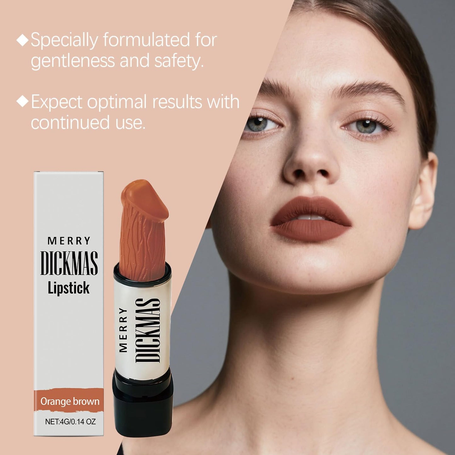Creative Women Funny Lipstick - Mushroom Naughty Gag Stocking Stuffer Idea for White Elephant & Secret Santa Stocking, for Holiday Party, Birthday &