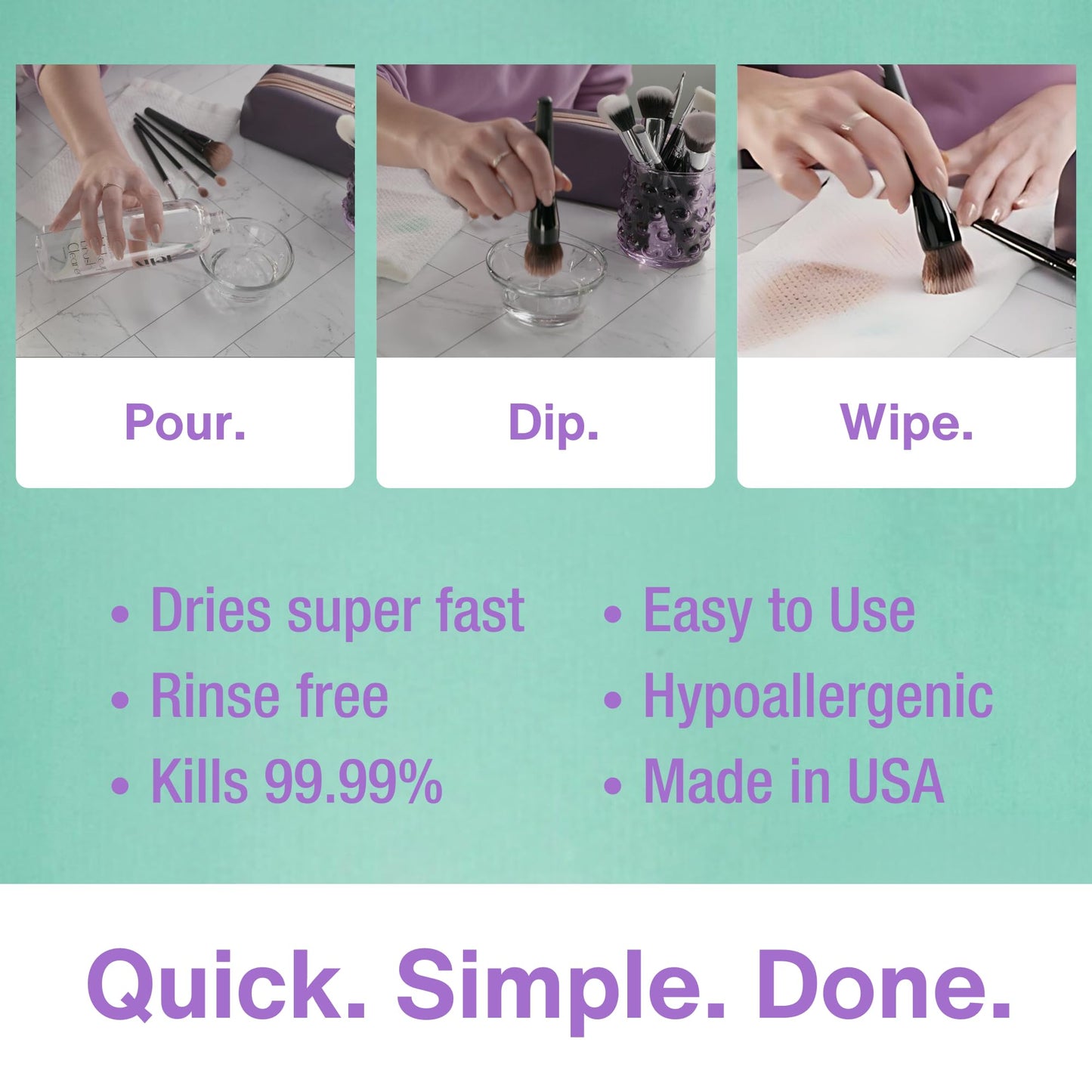 Felix Professional Makeup Brush Cleaner - Deep clean Rinse Free Quick Dry - Ideal for Cleaning and Odorizing Natural and Synthetic Make-up Brushes (16