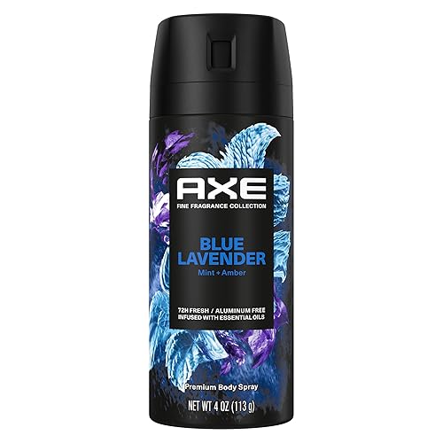 AXE Fine Fragrance Collection Premium Deodorant Body Spray for Men Blue Lavender with 72H Odor Protection and Freshness Infused with Lavender, Mint