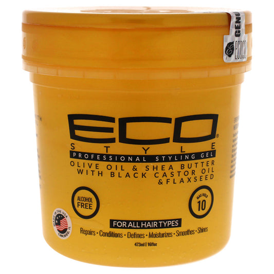 Ecoco Eco Style Gel - Olive Oil And Shea Butter Black Castor Oil And Flaxseed - Superior Hold And Healthy Shine - Helps Moisturize Scalp - Repairs