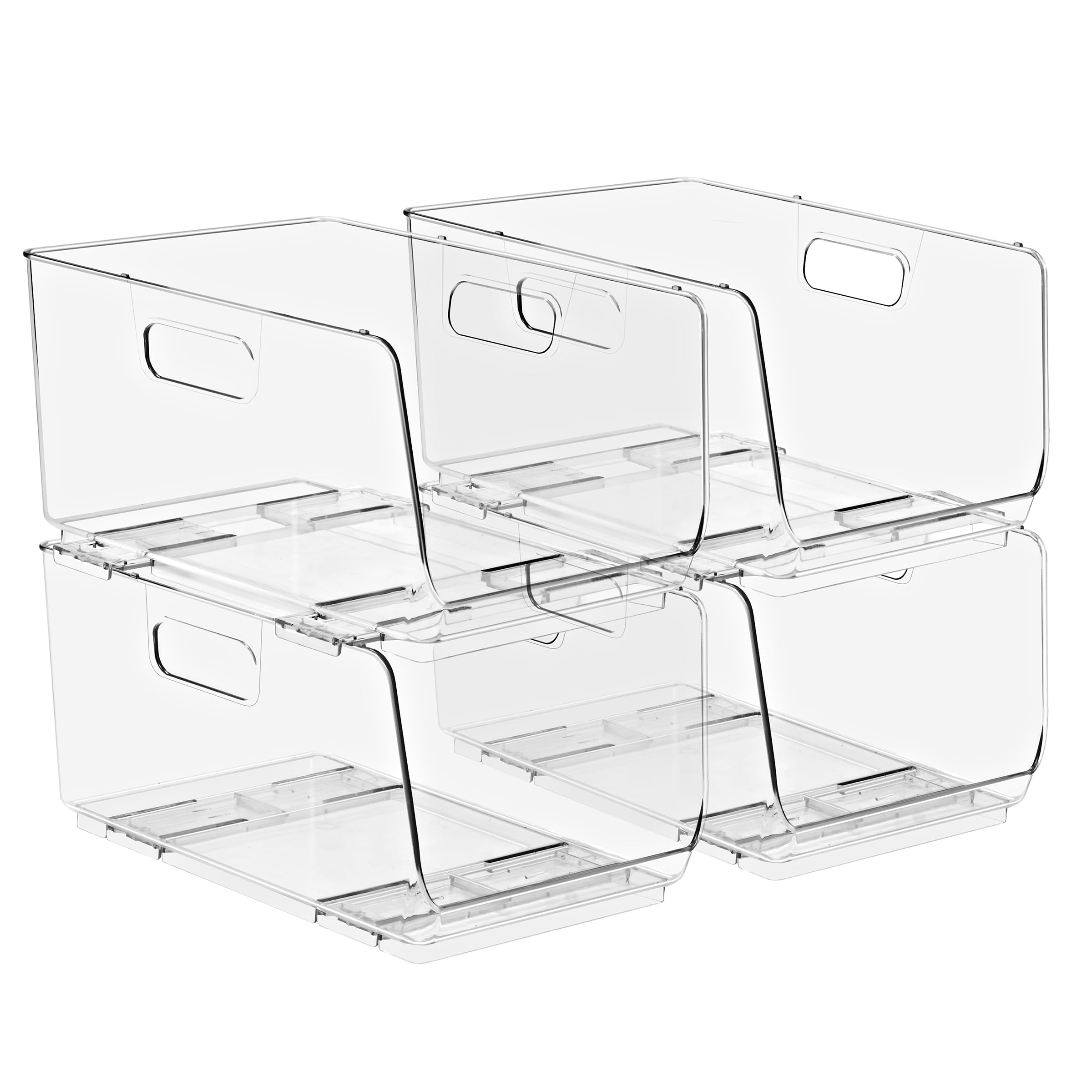 Sorbus Stackable Storage Bins Open Front - Clear Stackable Storage ...