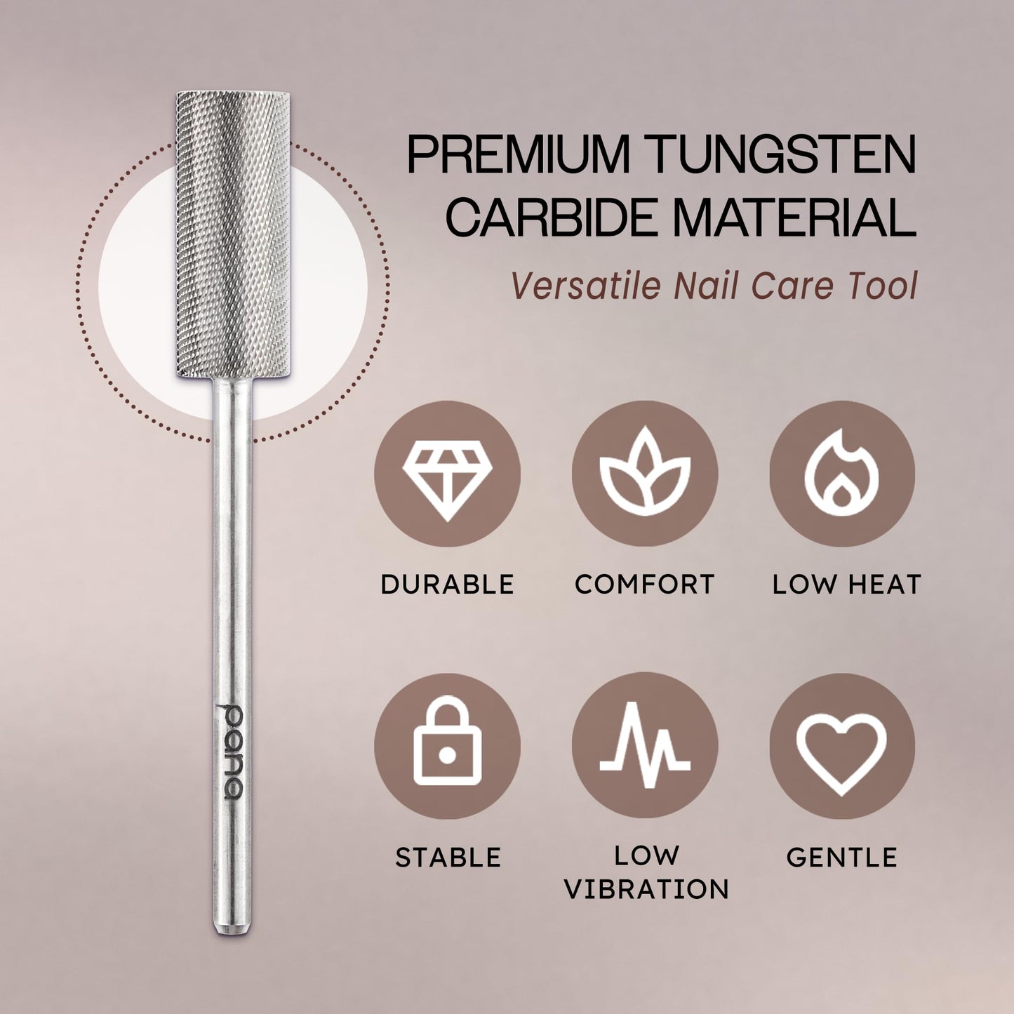 PANA Flat Top Small Barrel 3/32" Shank Size - (Silver, Extra Fine Grit) - Fast remove Acrylic or Hard Gel Nail Drill Bit for Manicure Pedicure Salon