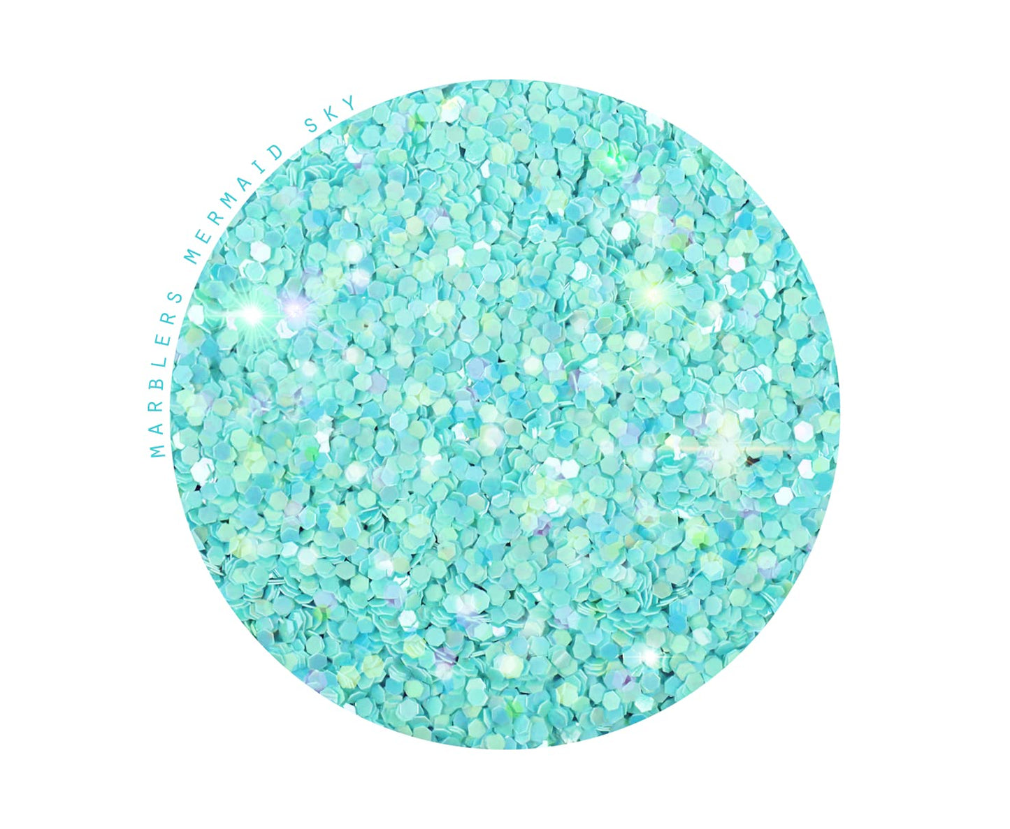MARBLERS Mermaid Shaped Face & Body Glitter [Light Blue] 0.18oz (5g) | Chunky | Chopped | Flake | Non-Toxic | Vegan | Cruelty-Free | Festival, Rave