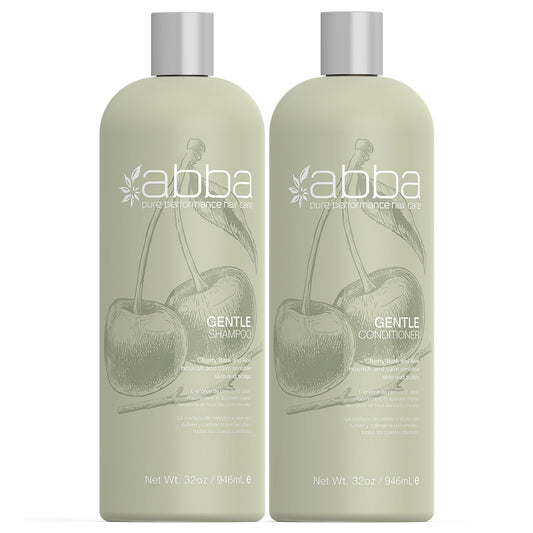 ABBA - Pure Gentle Shampoo & Conditioner Soothing & Nourishing Value Duo Set - Cherry Bark & Aloe, 32 fl oz Each