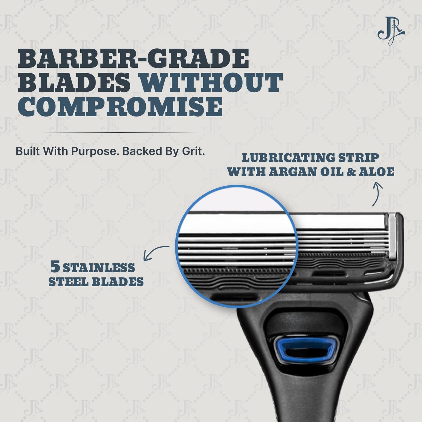 Jeremy's Razors for Men: Precision 5 Blade Razor - Stainless Blades, Lubricating Strip, Precision Trimmer - Men's Shaving Essentials Kit, Travel Beauty and Personal Care Jeremy's