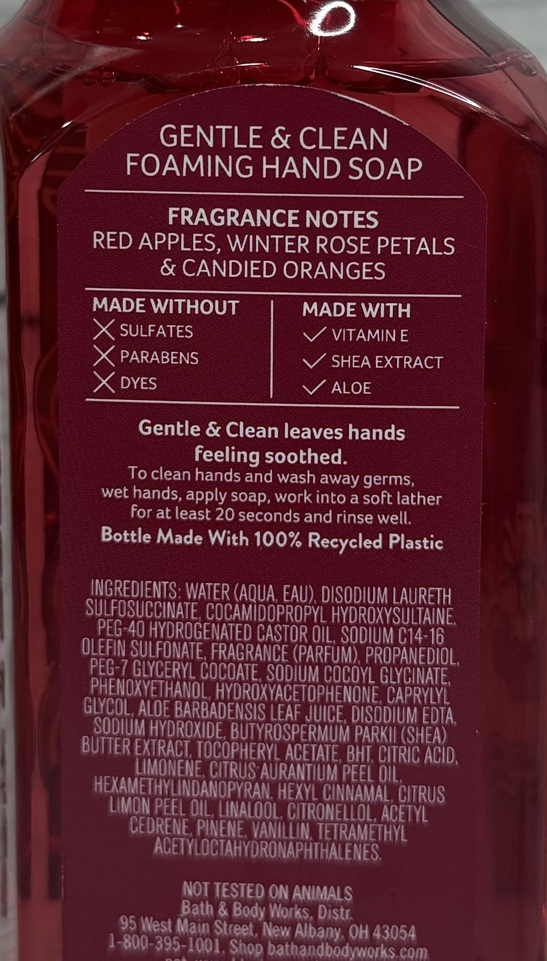 Bath and Body Works Winter Candy Apple Gentle & Clean Foaming Hand Soap Pack of 3