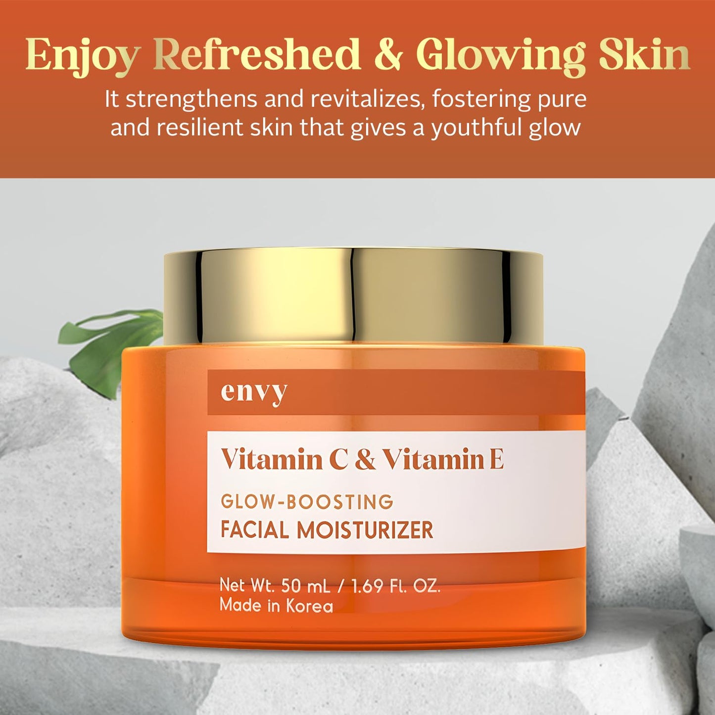 Envy Vitamin C & Vitamin E Face Moisturizer Cream - Hydrating, Reduces Acne Scars & Fine Lines - Anti-Aging, Dermatologist Tested for All Skin Types