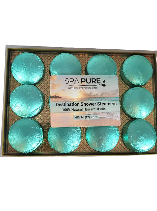 Spa Pure Aromatherapy Shower Bombs: Destination Shower Steamers, Rejuvenating New Scents, Tablets, Bomb, Bath Melts for Women, Men, All Natural (12…