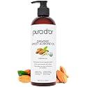 PURA D'OR ORGANIC Sweet Almond Oil, Pure Carrier Oil for Hair & Skin, 16 Oz