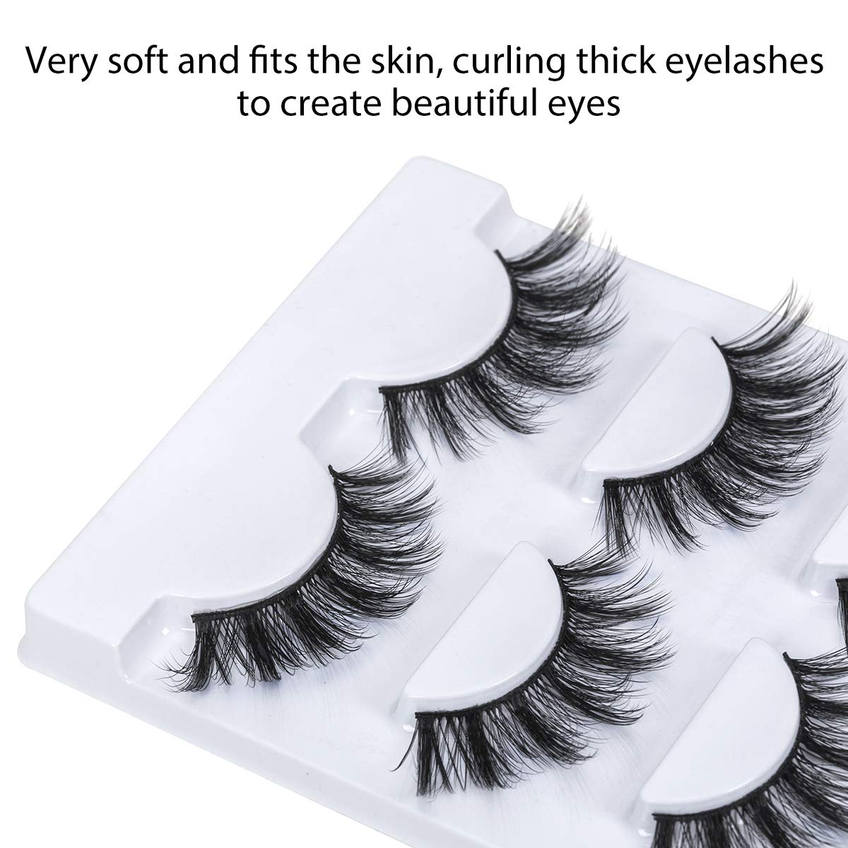 DYSILK Eyelashes Mink Lashes Fluffy- Cat Eye Lashes 3 Pairs 6D Mink Lashes Wispy Eyelashes Lashes That Look Like Extensions Lashes Set Reusable Lashes
