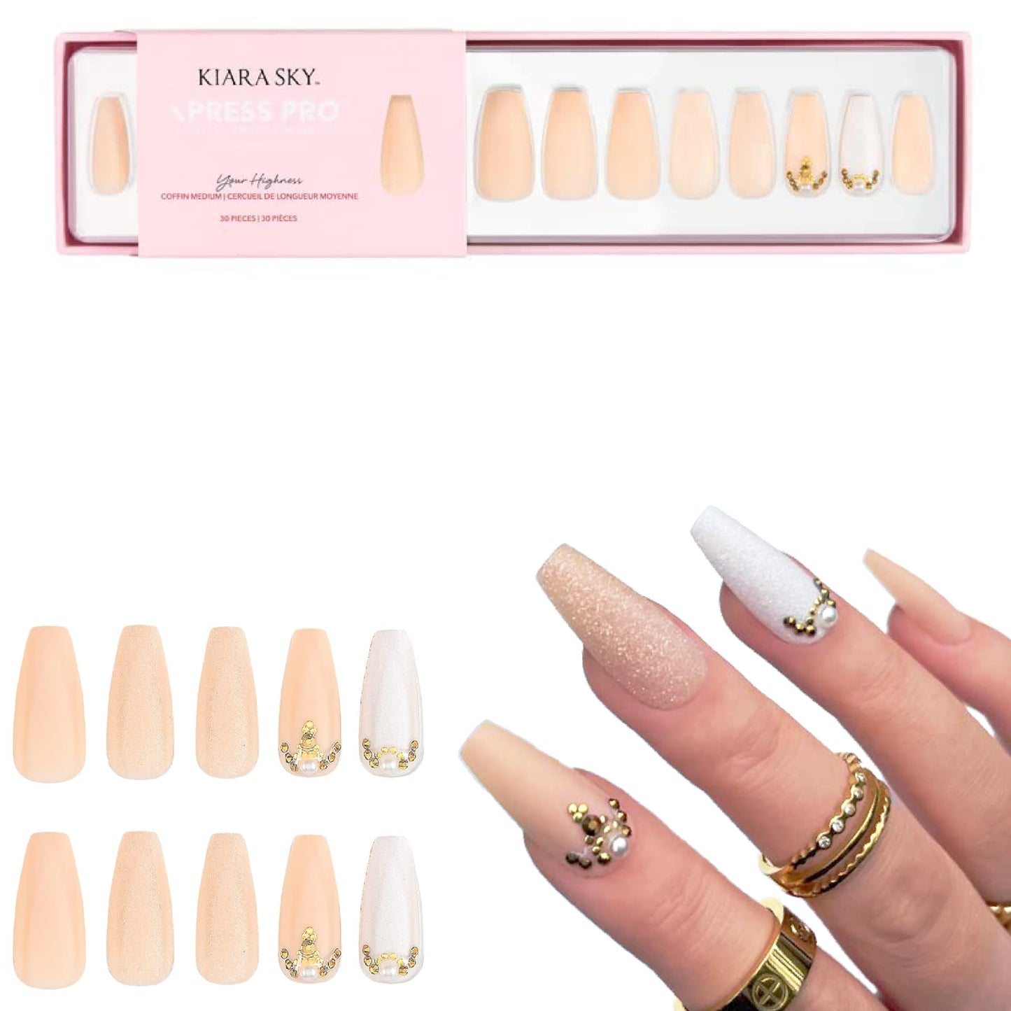 KIARA SKY PROFESSIONAL NAILS XPRESS PRO 100% ACRYLIC PRESS ON NAILS (Your Highness) Beauty & Personal Care KIARA SKY