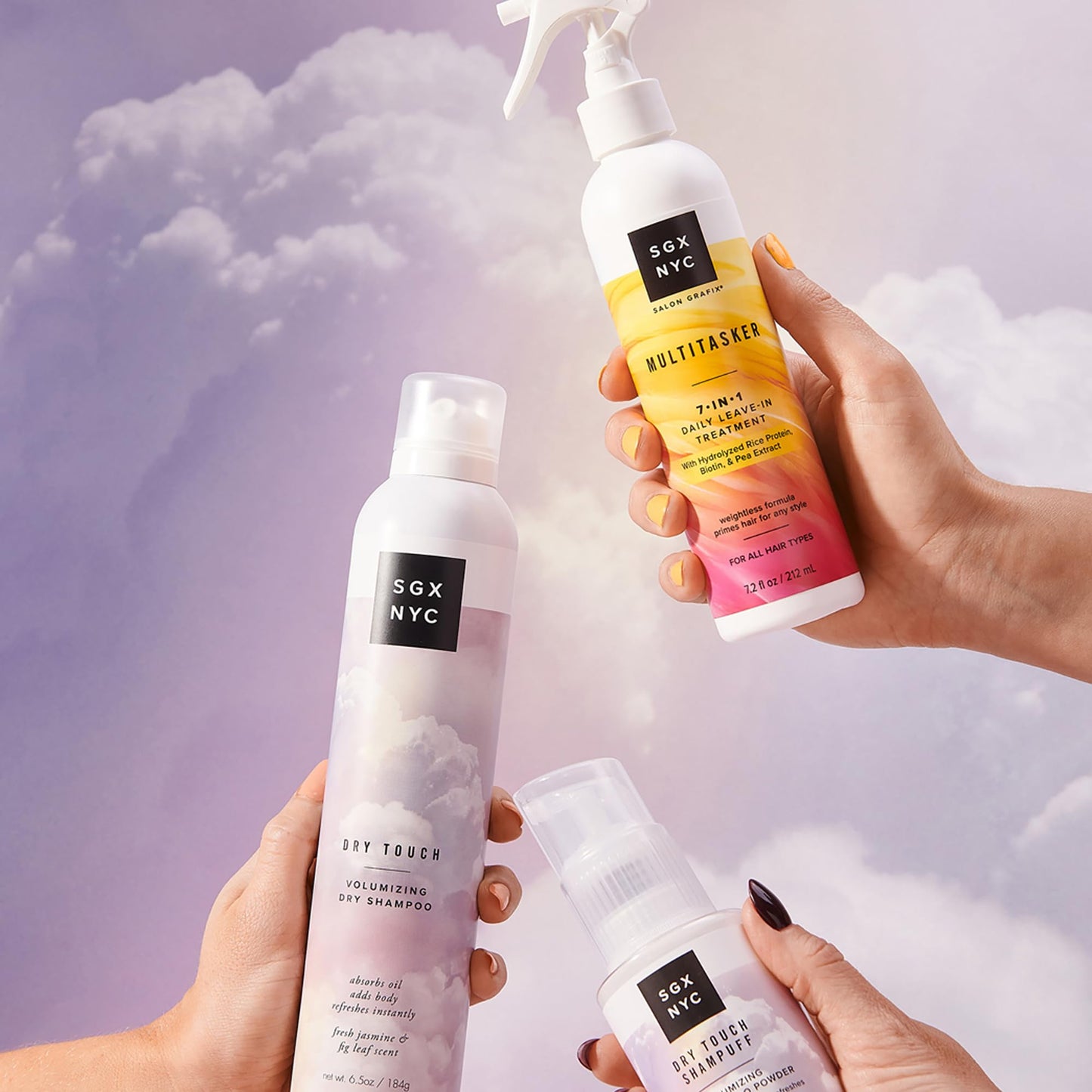 SGX NYC Multitasker 7-in-1 Daily Leave-In Treatment - Heat Protection Spray for Hair - Weightless Leave In Conditioner Spray with Biotin - 4 pc