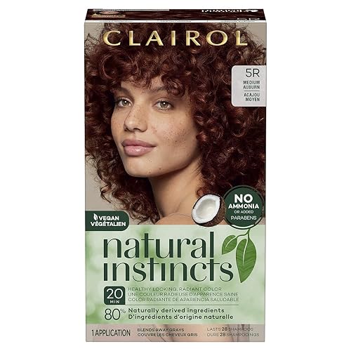 Clairol Natural Instincts Hair Color, [5R] Medium Auburn 1 Each (Pack of 8) Beauty & Personal Care Clairol