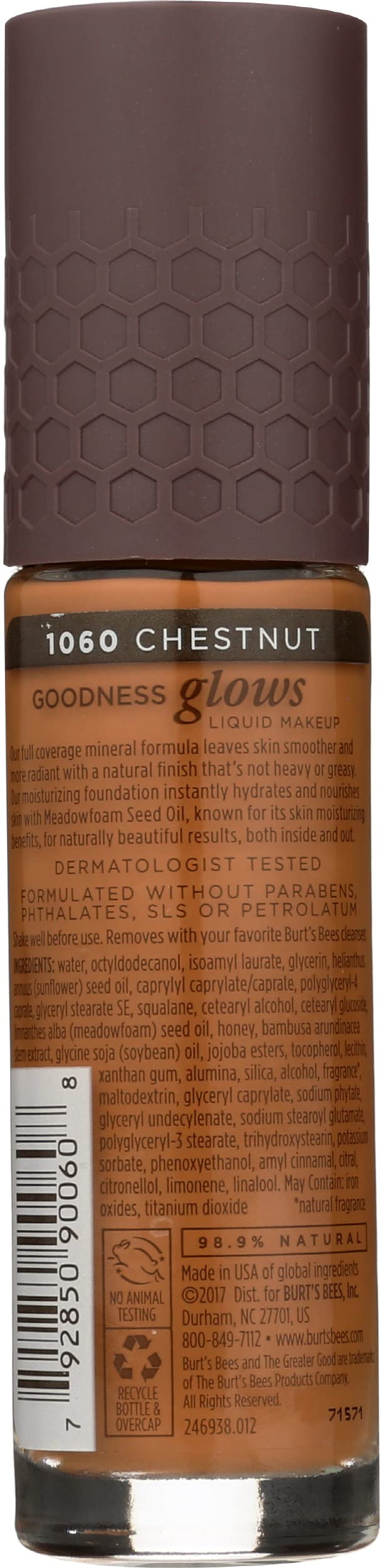 Burt's Bees Goodness Glows Liquid Makeup, Chestnut - 1.0 Ounce
