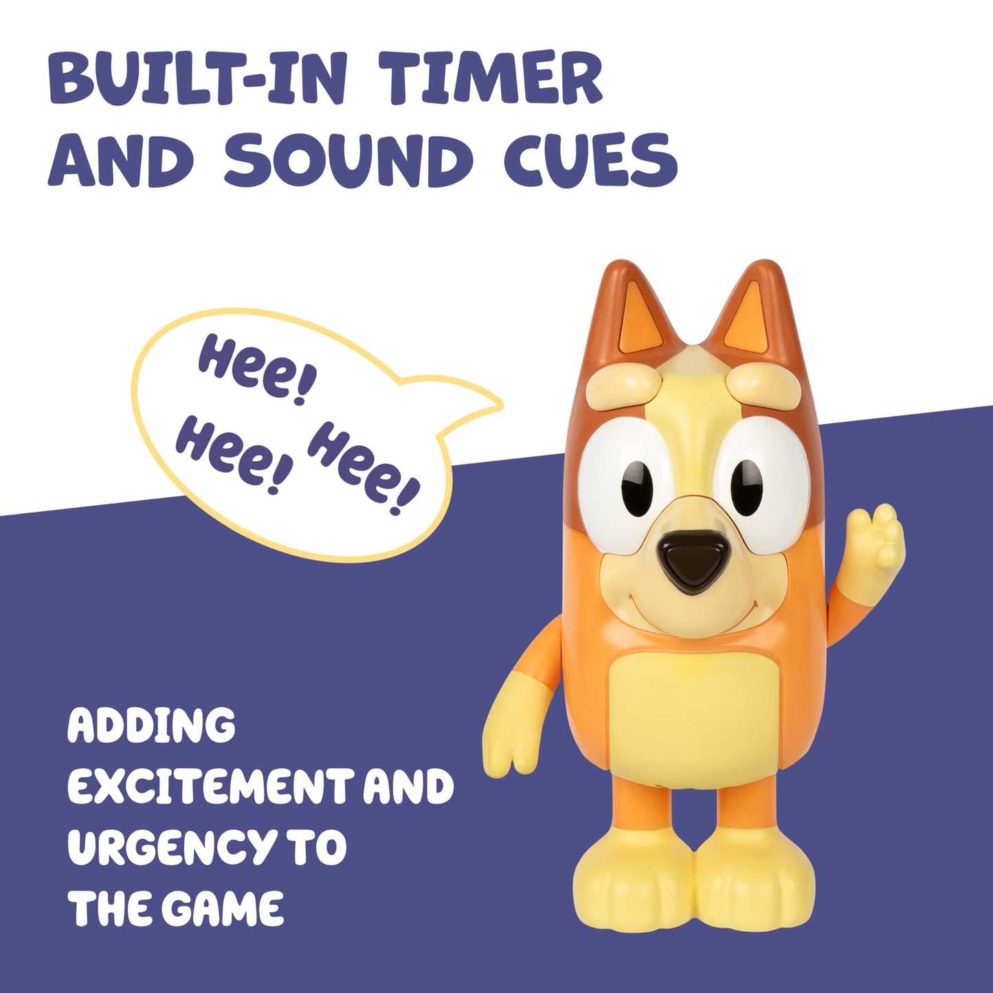 Bluey Game Hide and Seek Electronic Bingo Figure, Articulated, Musical Kids Figurines with Dance Mode, Interactive Toddler Figurine Toys for Ages 3+