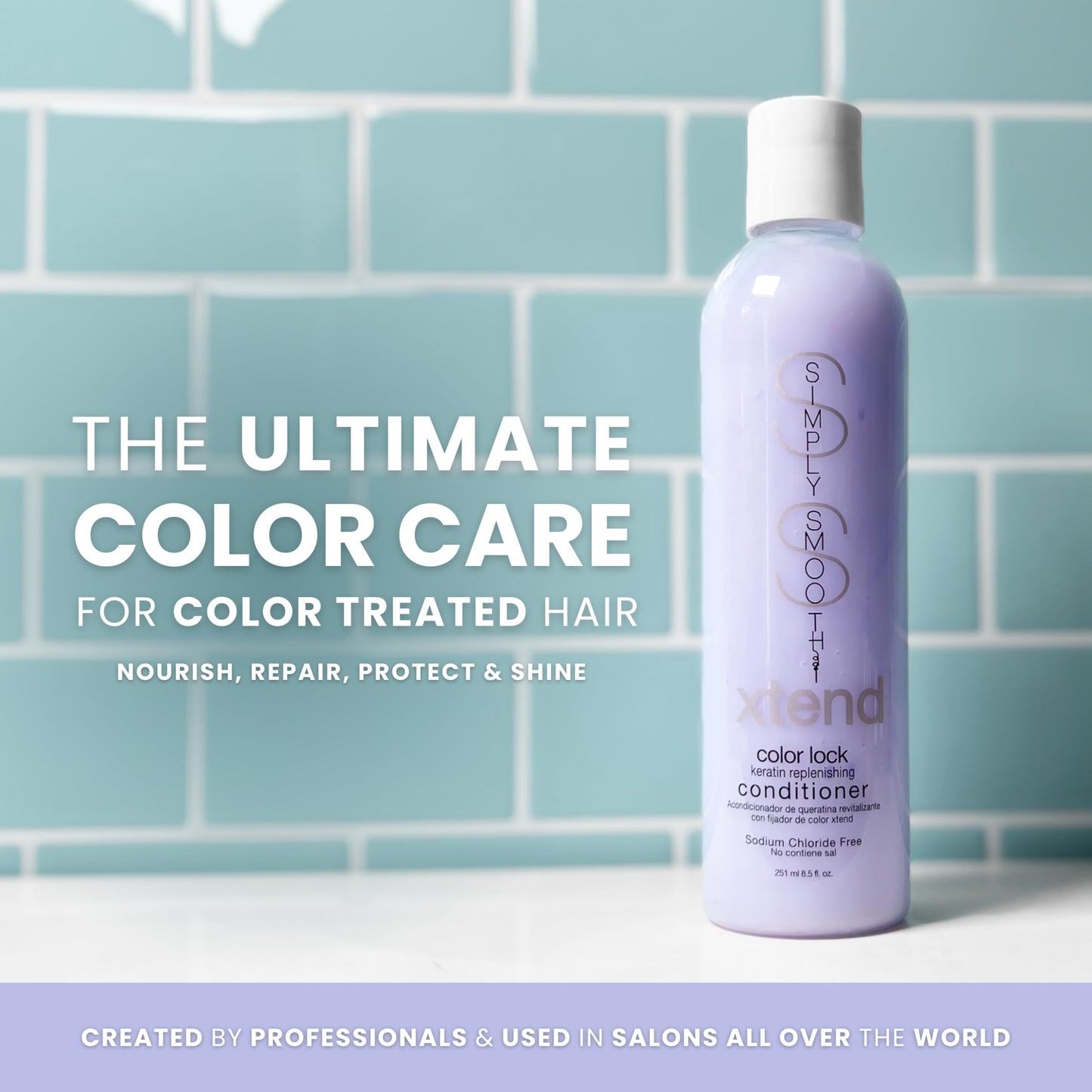 SIMPLY SMOOTH Color Lock Keratin Replenishing Conditioner, 8.5 Fl Oz - Slows Color Fade & Prolongs Hair Service, Sodium Chloride Free, Gently