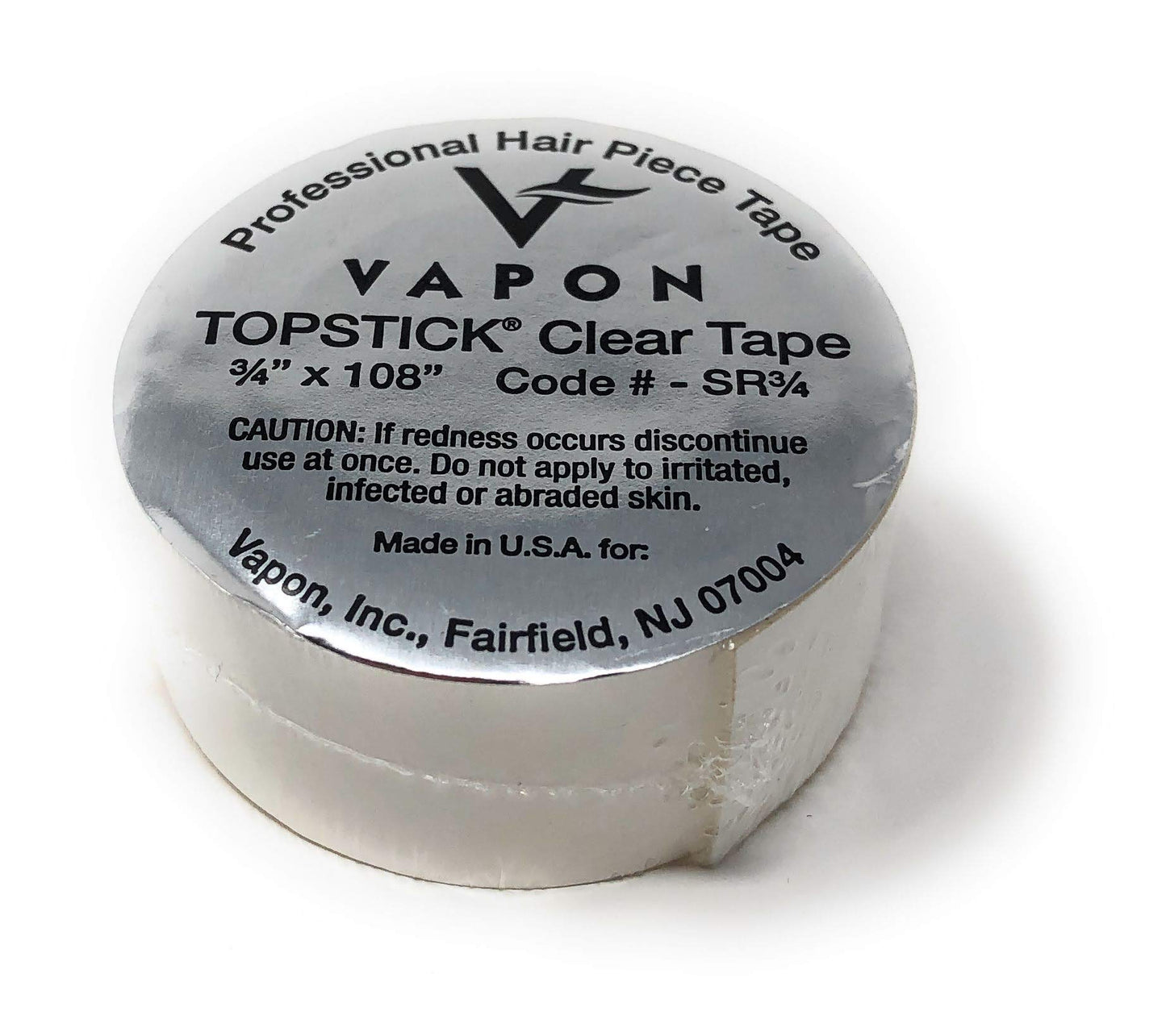 Vapon Topstick Clear Double Sided Medical Grade Adhesive Tape Roll 3/4" x 108"