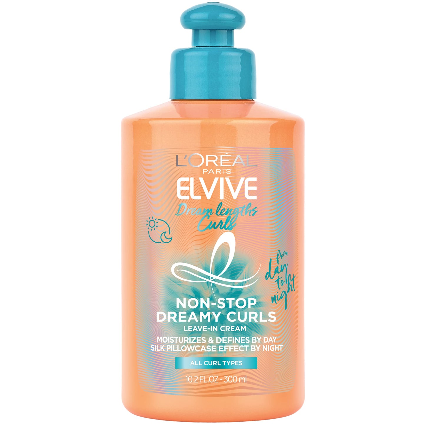 L'Oreal Paris Elvive Dream Lengths Curls Non-Stop Dreamy Curls leave-in conditioner, Paraben-Free with Hyaluronic Acid and Castor Oil. Best for wavy