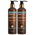 Argan Magic Defining Curl Cream - Enhances Waves & Curls While Adding Definition | Conditions, Detangles, Reduces Frizz | Enriched with Biotin |